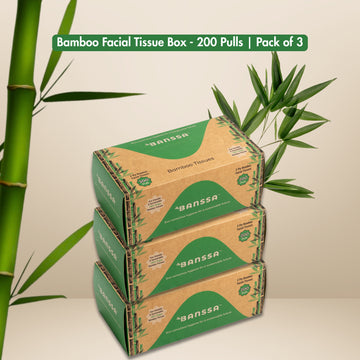 Bamboo Facial Tissue Box - 200 Pulls | Pack of 3