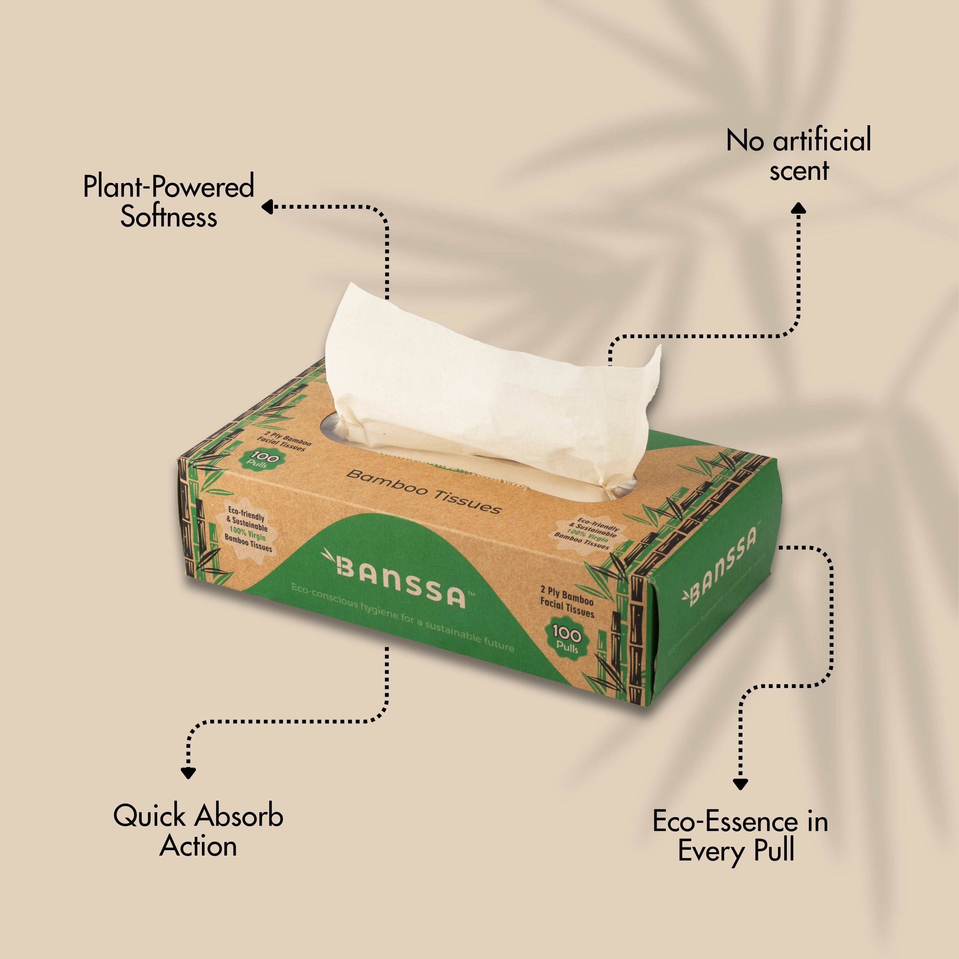 Bamboo Facial Tissue Box - 100 Pulls