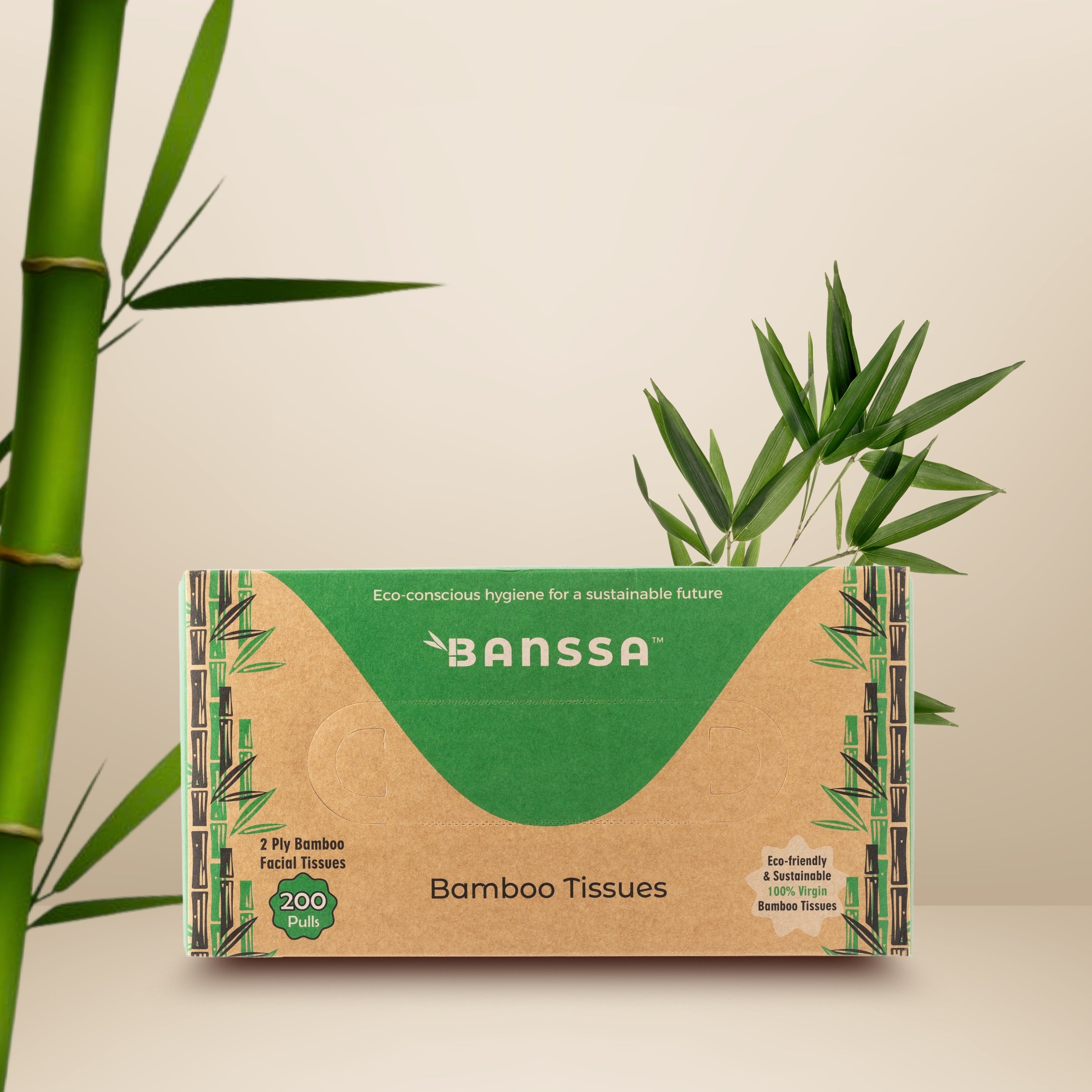 Bamboo Facial Tissue Box - 200 Pulls | Pack of 3