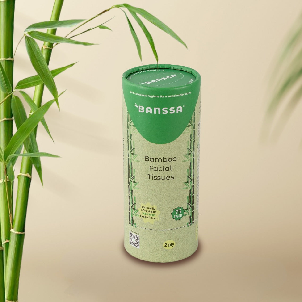 Bamboo Facial Tissue Car Canister - 75 Pulls