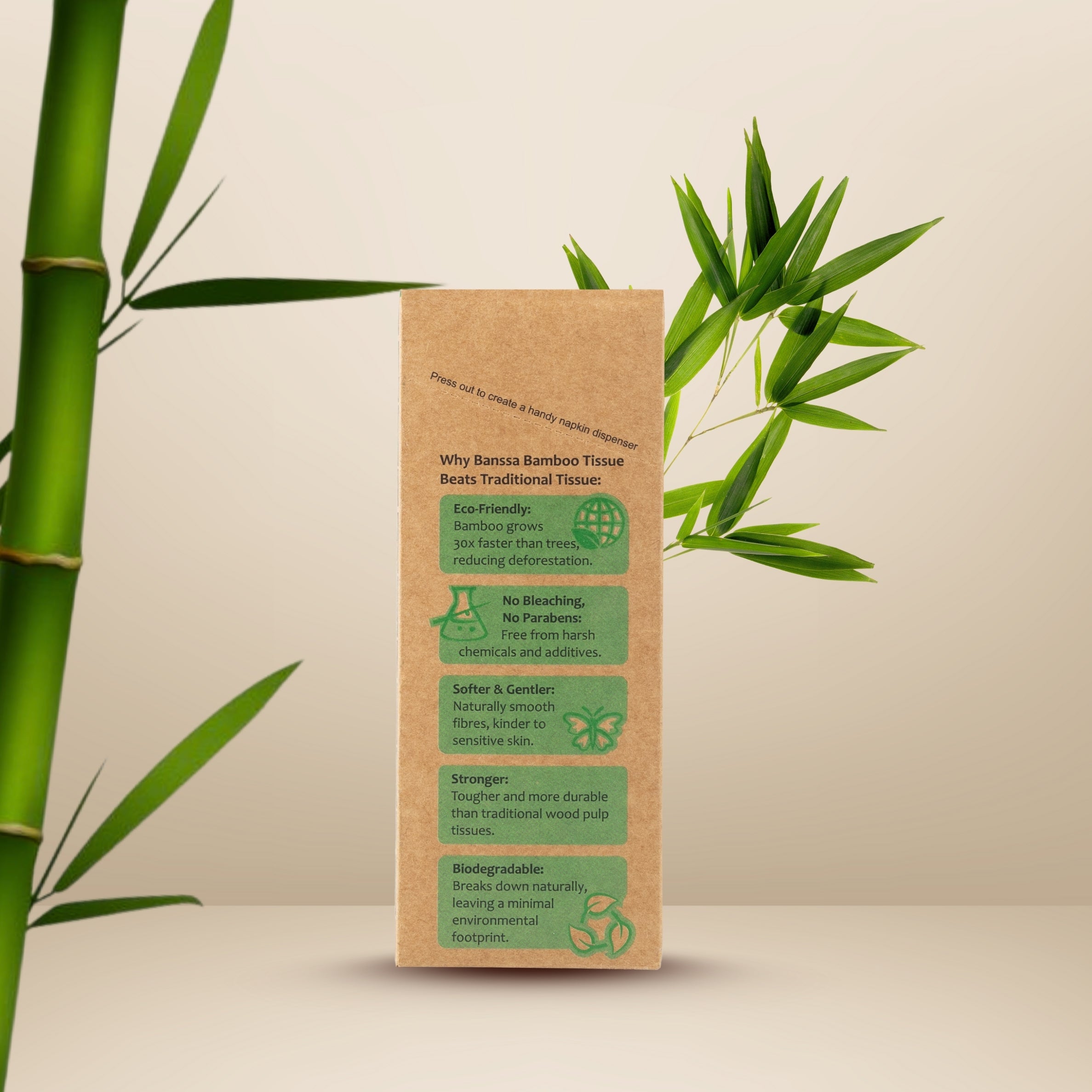 Bamboo Tissue Napkins Regular - 50 Sheets | Pack of 3