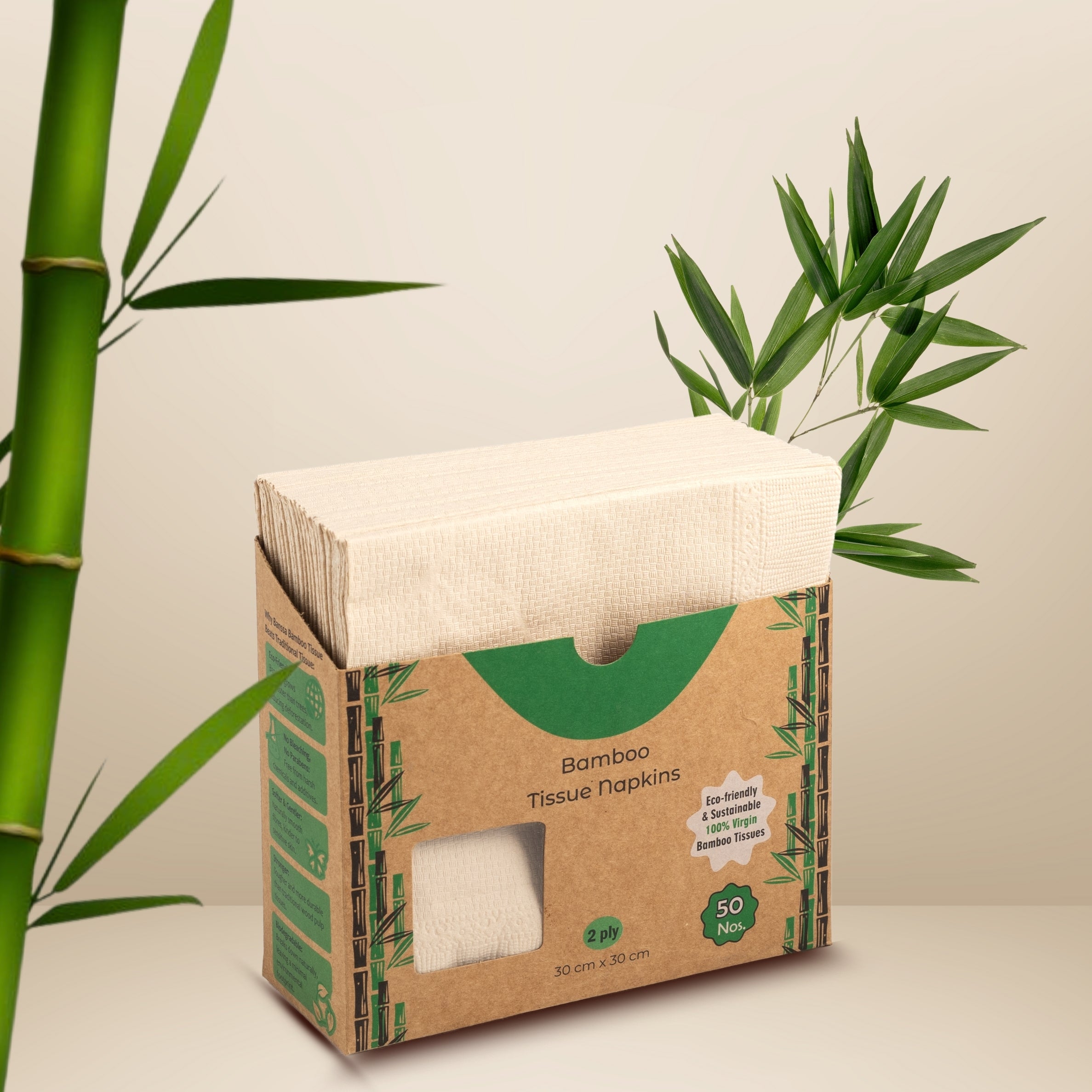 Bamboo Tissue Napkins Regular - 50 Sheets | Pack of 3