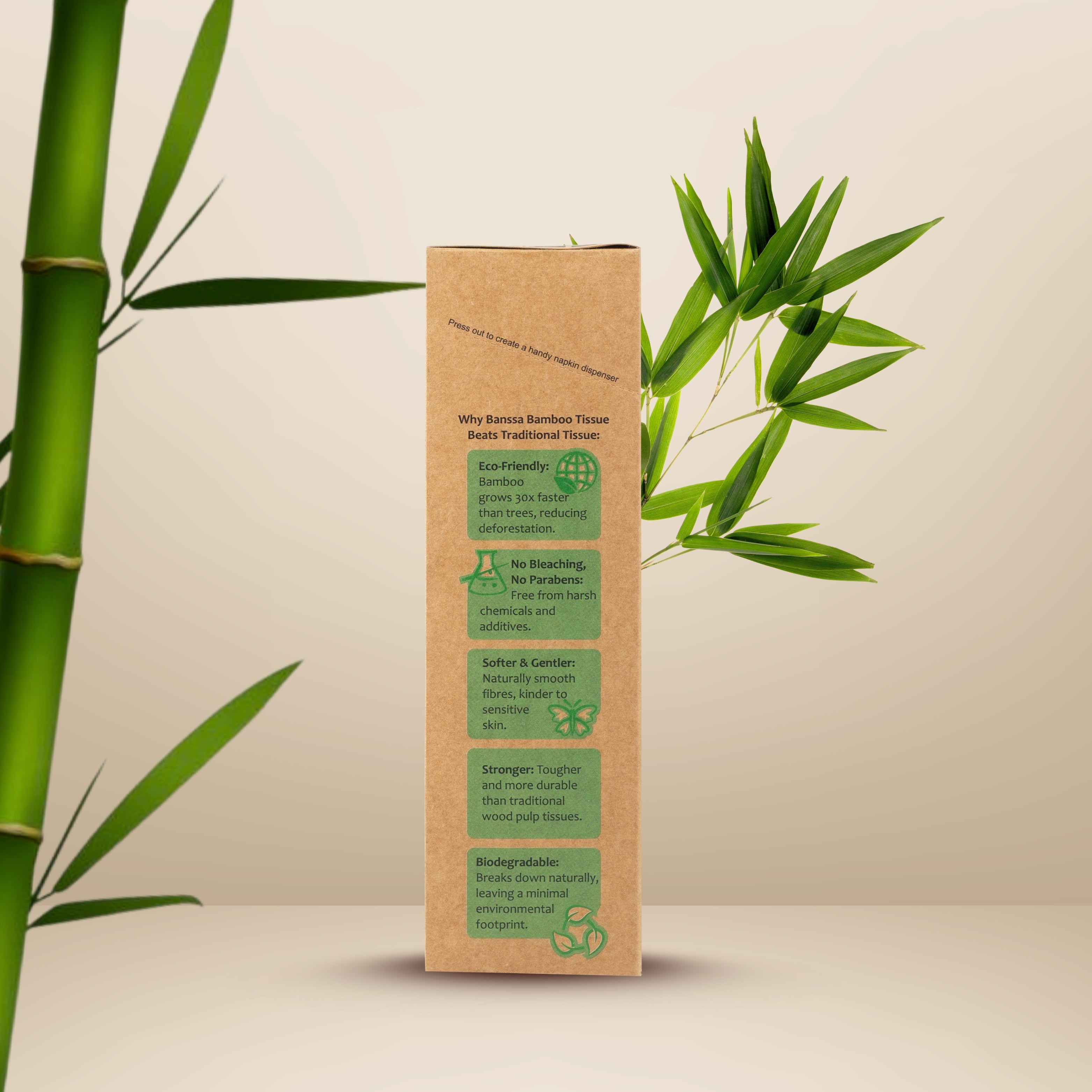 Bamboo Tissue Napkins Large - 50 Sheets | Pack of 3