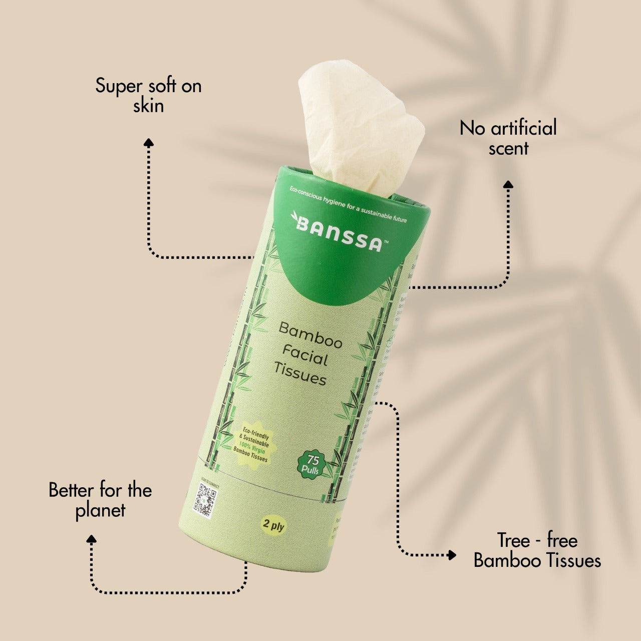 Bamboo Facial Tissue Car Canister - 75 Pulls